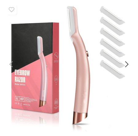 Hizek Eyebrow Razor Shaver with LED Light + 6pcs Cutter Head